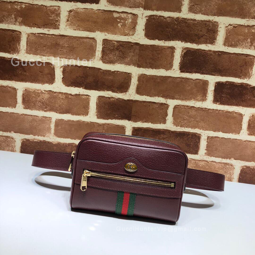 Gucci Ophidia Small Leather Belt Bag Wine 517076